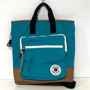 KIPLING | SIA CONVERTIBLE TOTE BAG BACKPACK TEAL BROWN BLACK